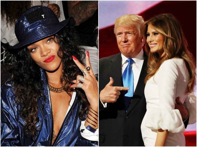 リアーナ、メラニア夫人に「手つなぎ拒否」されるトランプ大統領をイジる