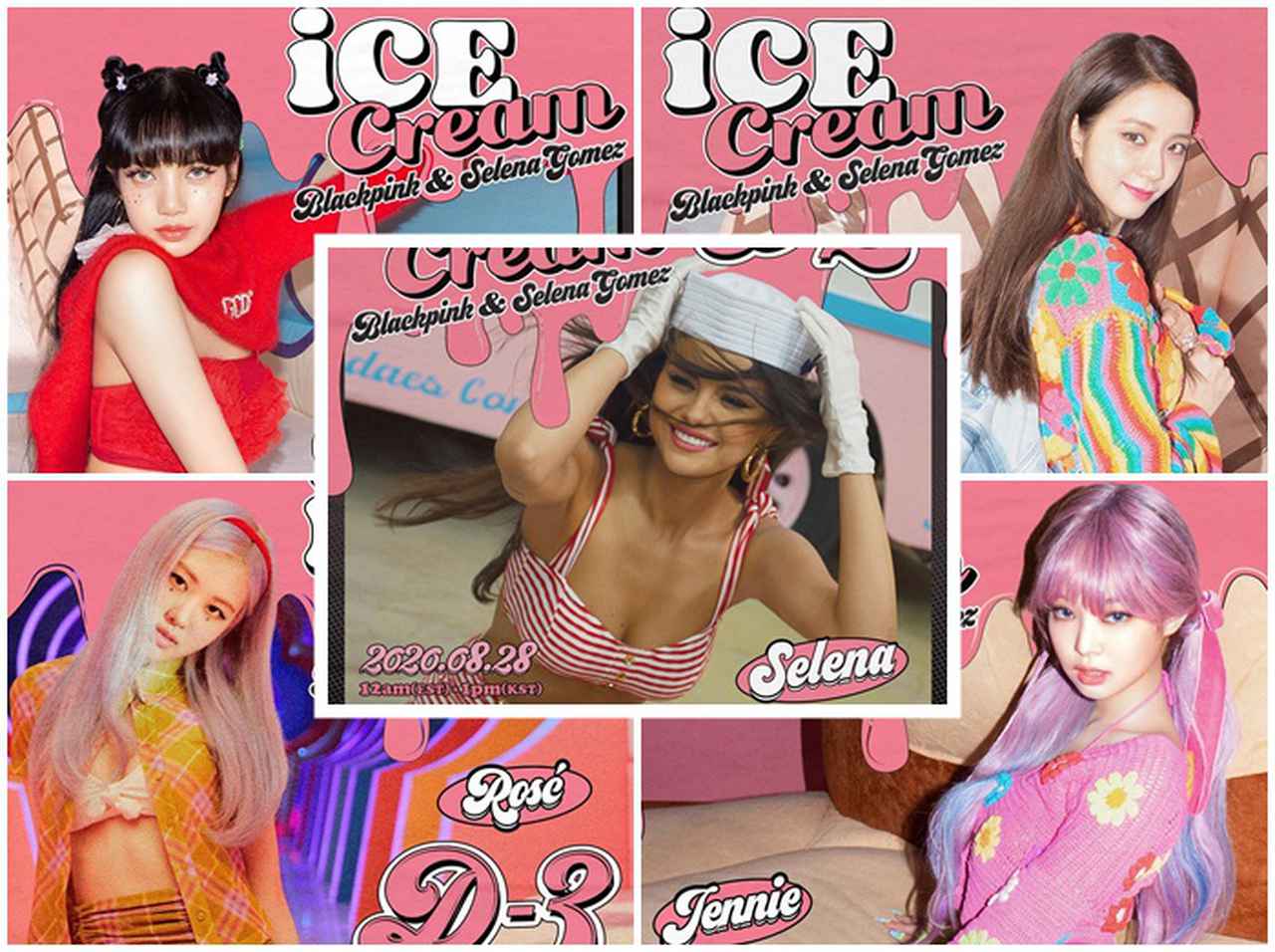 セレーナ・ゴメスとブラックピンクの17秒の「Ice Cream」予告動画でセレーナがアイスクリーム屋さんに