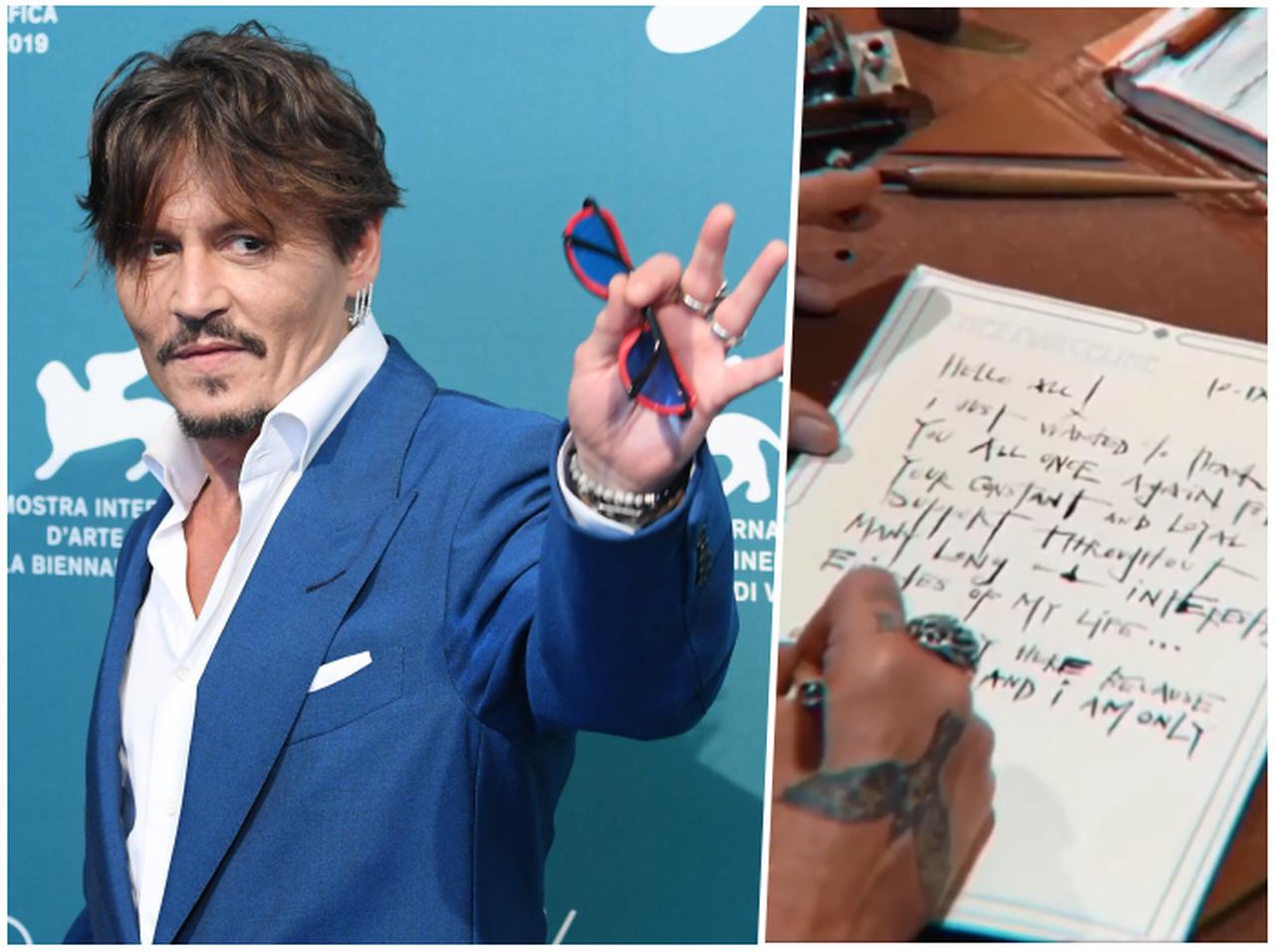 ジョニー・デップ、“クセ強め”な「直筆メッセージ」でファンに感謝の気持ちを伝える