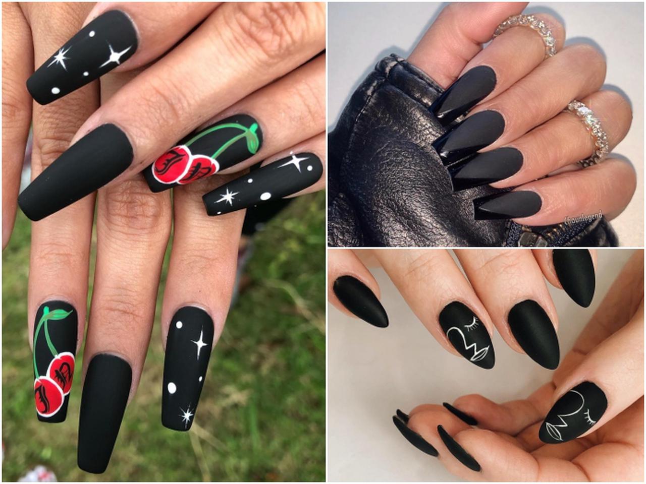 大人かっこいい!「マットブラックネイル」のオシャレなデザイン集