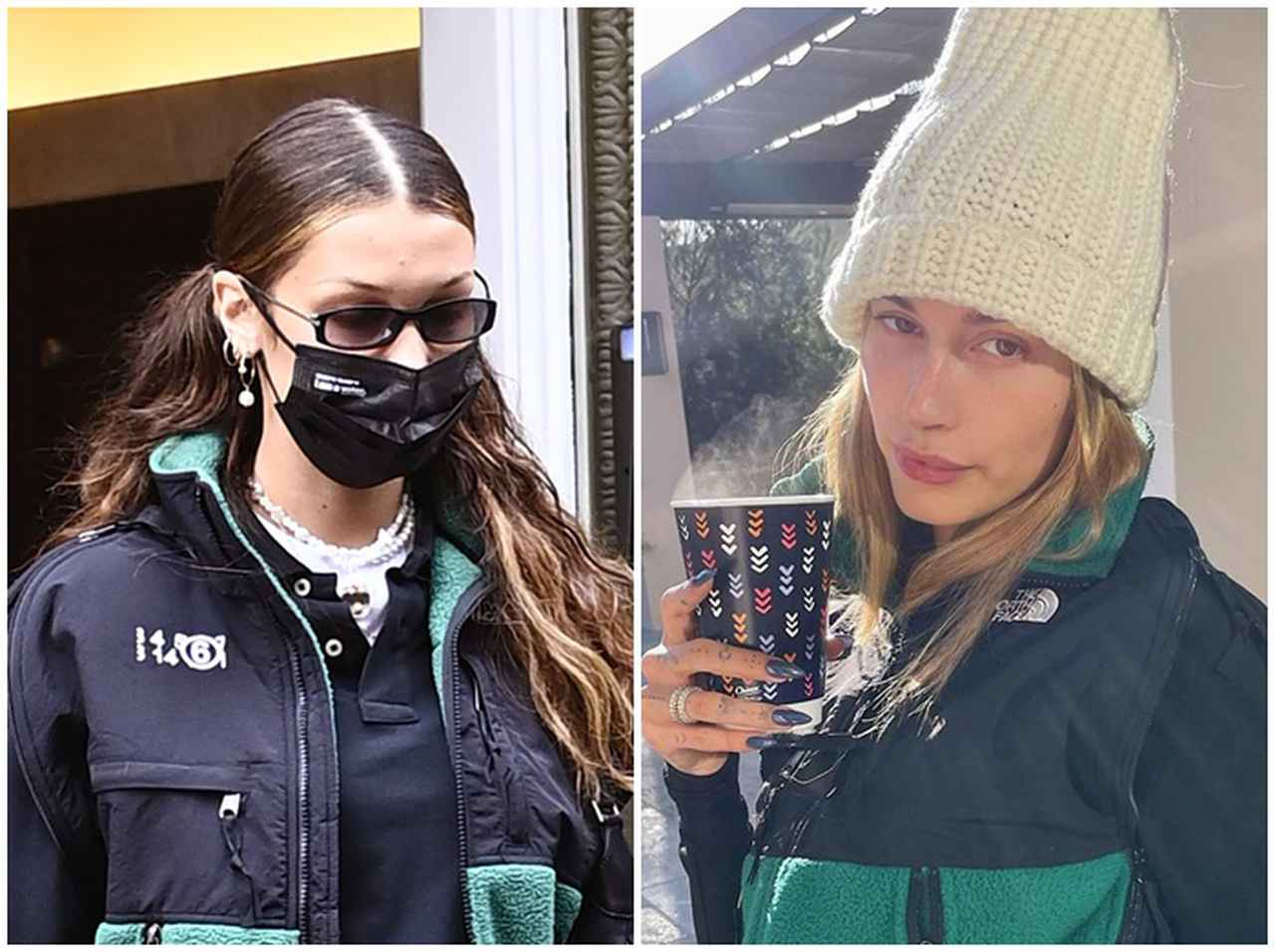 ノース・フェイスとMM6のコラボをベラ＆ヘイリーが着用！それぞれのコーデをお披露目