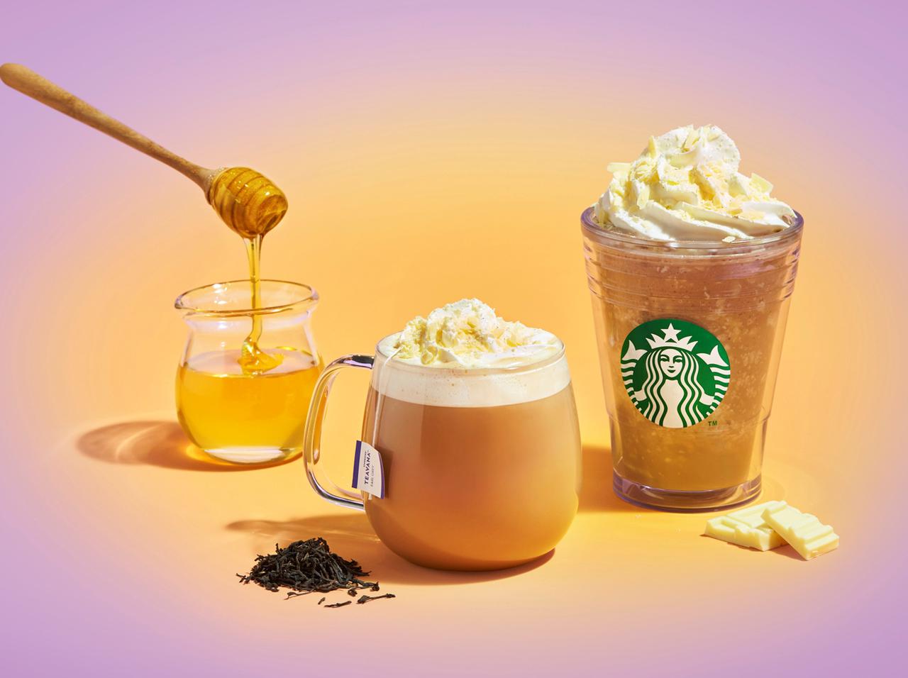 スタバ新作は、アールグレイとハニーのフラペチーノとティー ラテ