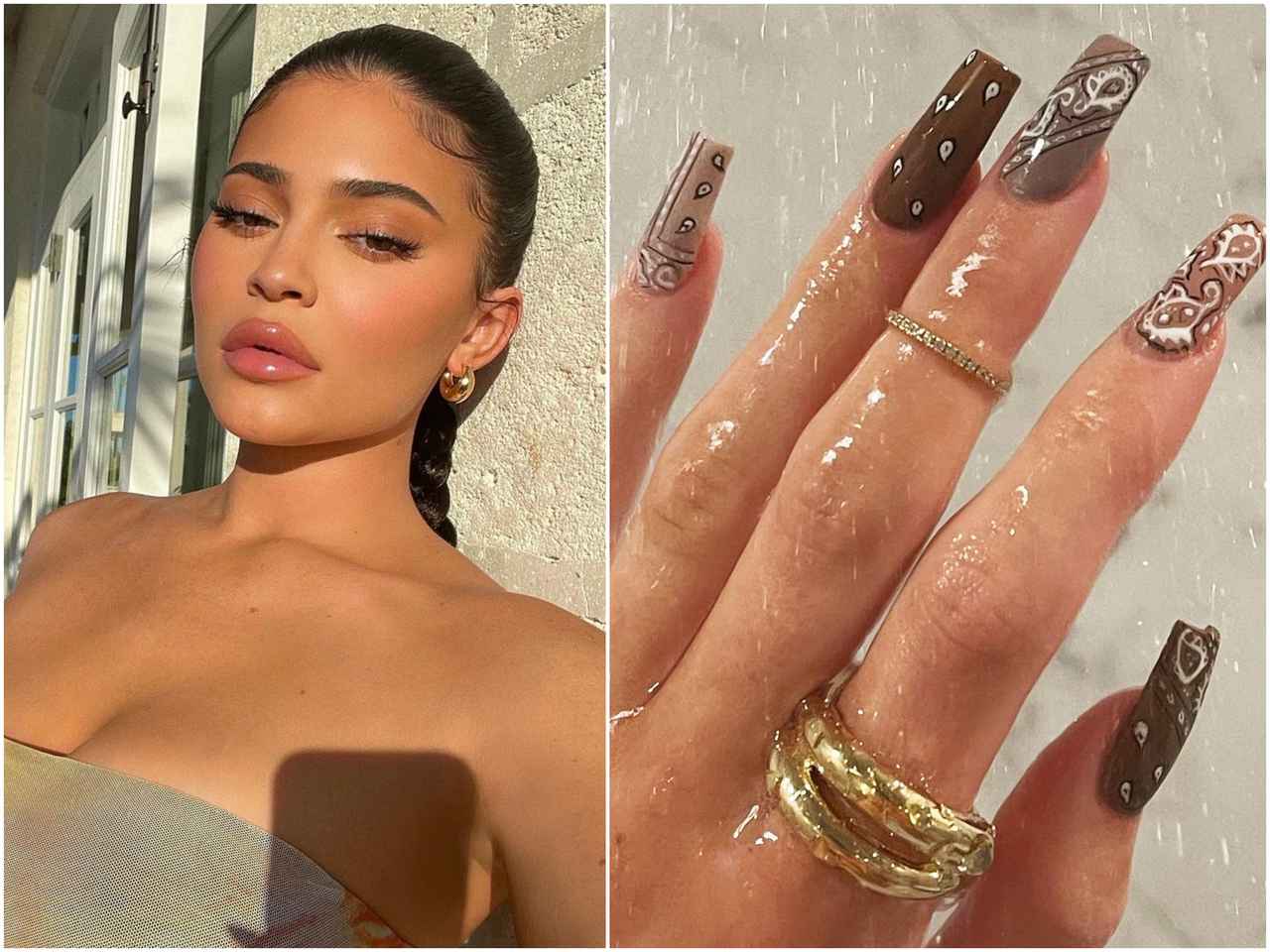 カイリーも夢中!今年の「バンダナネイル」はブラウンが合言葉