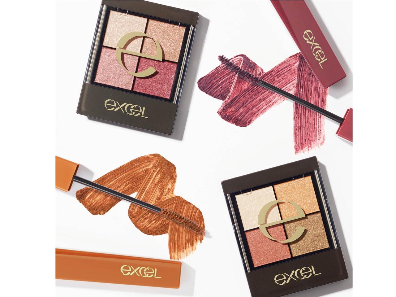 エクセル、ニュアンスカラーの“合わせ使い”で楽しむ4色アイシャドウ＆マスカラ登場