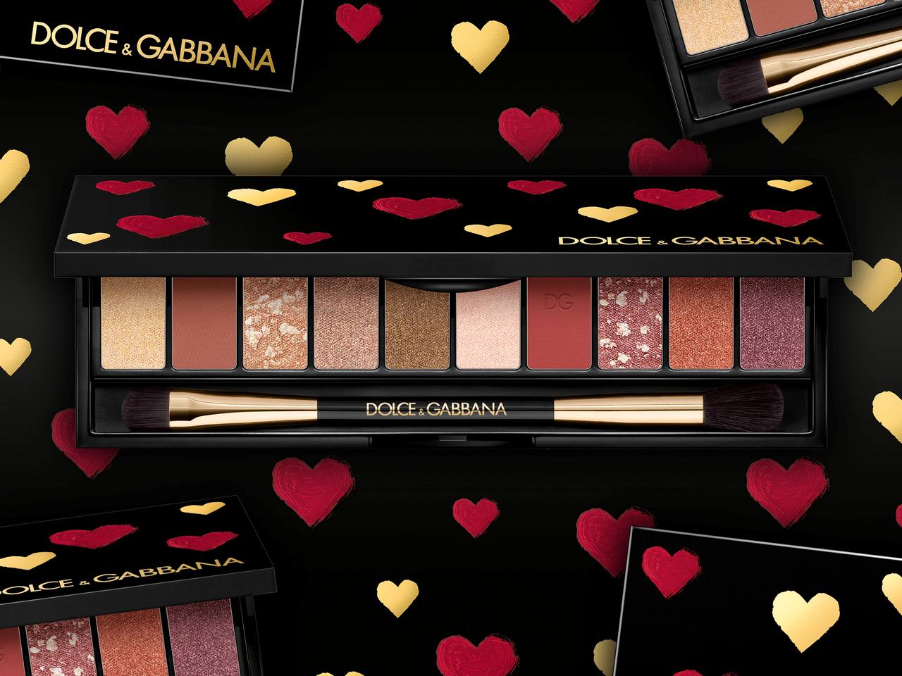 ドルチェ&ガッバーナ21年新作、ハート柄の限定10色アイシャドウパレット