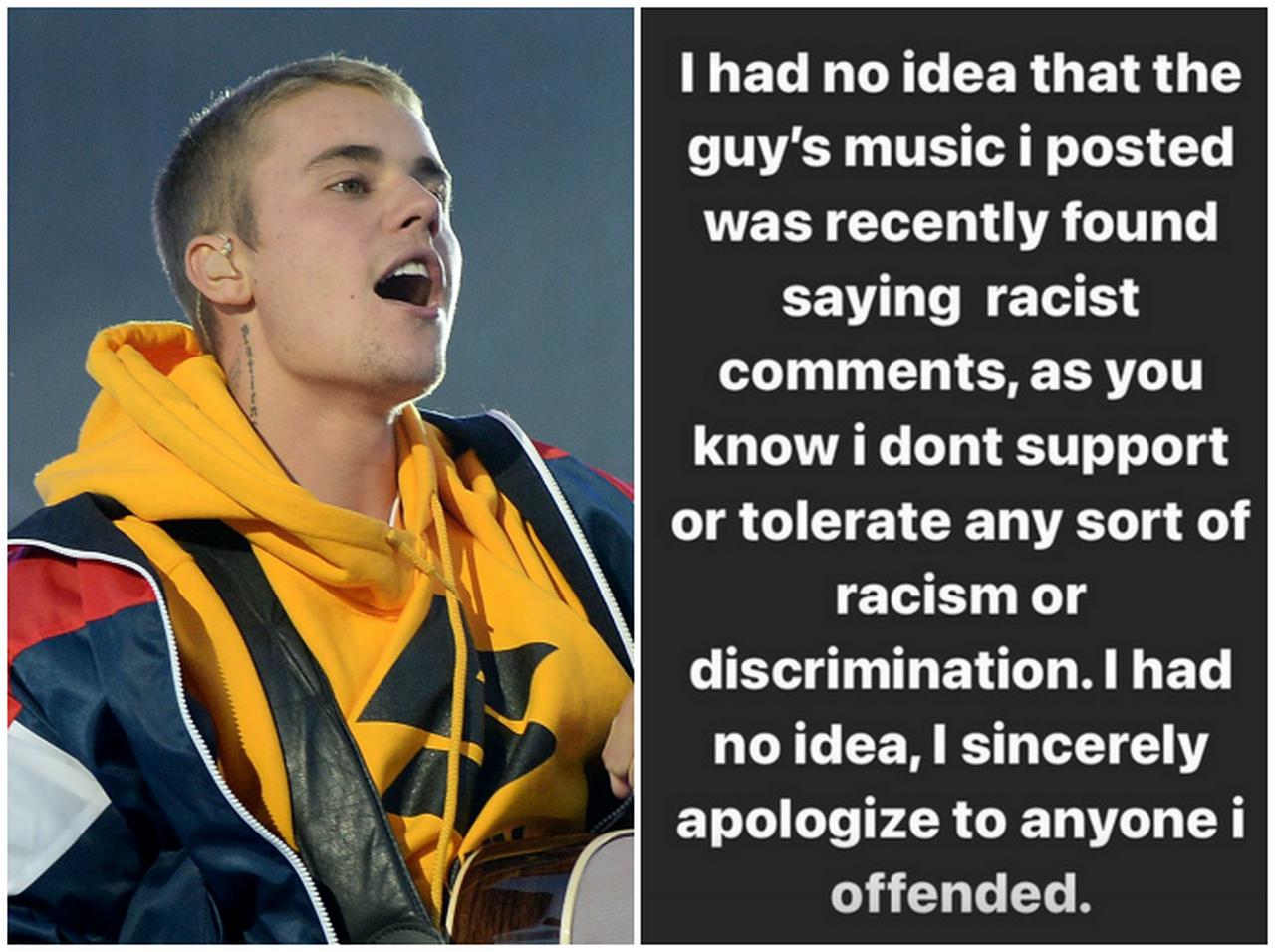 ジャスティン・ビーバー、人種差別用語を使用した歌手のアルバムを「オススメ」したことを謝罪