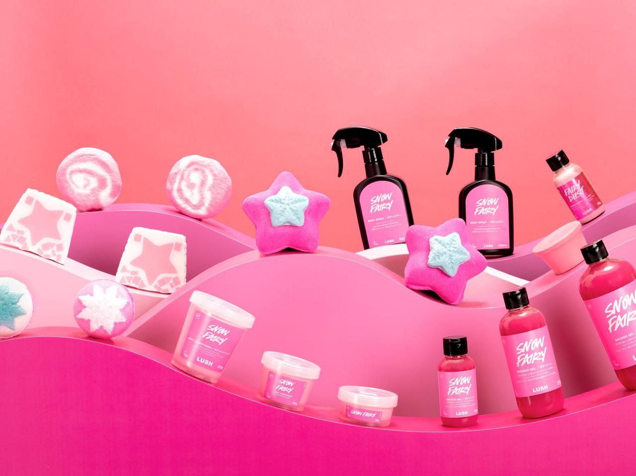 LUSHから、“ピンク色”に染まるクリスマス限定「Snow Fairy」シリーズ登場