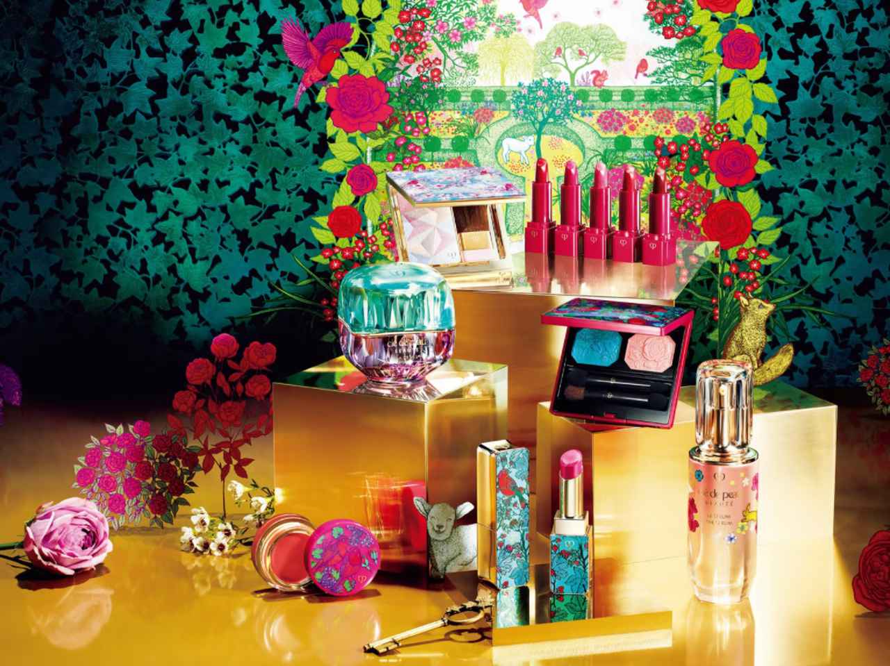 クレ・ド・ポー ボーテ、2021年ホリデーコフレは“輝く花園”着想のアイシャドウ&ミニリップセット