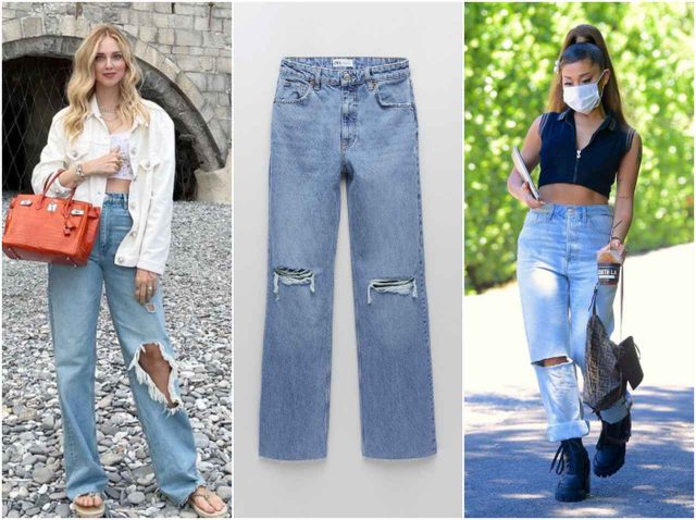 ダメージ加工の「ワイドレッグデニム」が旬！セレブの着こなしをチェック