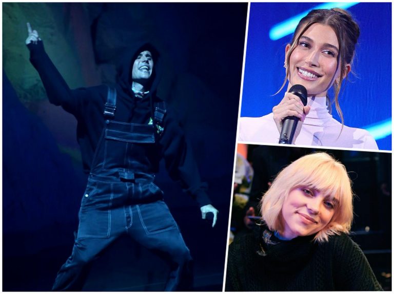 ジャスティン・ビーバーのステージを妻ヘイリー・ビーバー&“大ファン”ビリー・アイリッシュが笑顔で見守る【VMA2021】