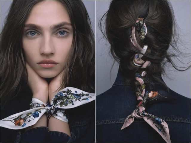 ヘアアレンジにもアクセにも、ディオールのシルクスカーフが秋のマストハブ