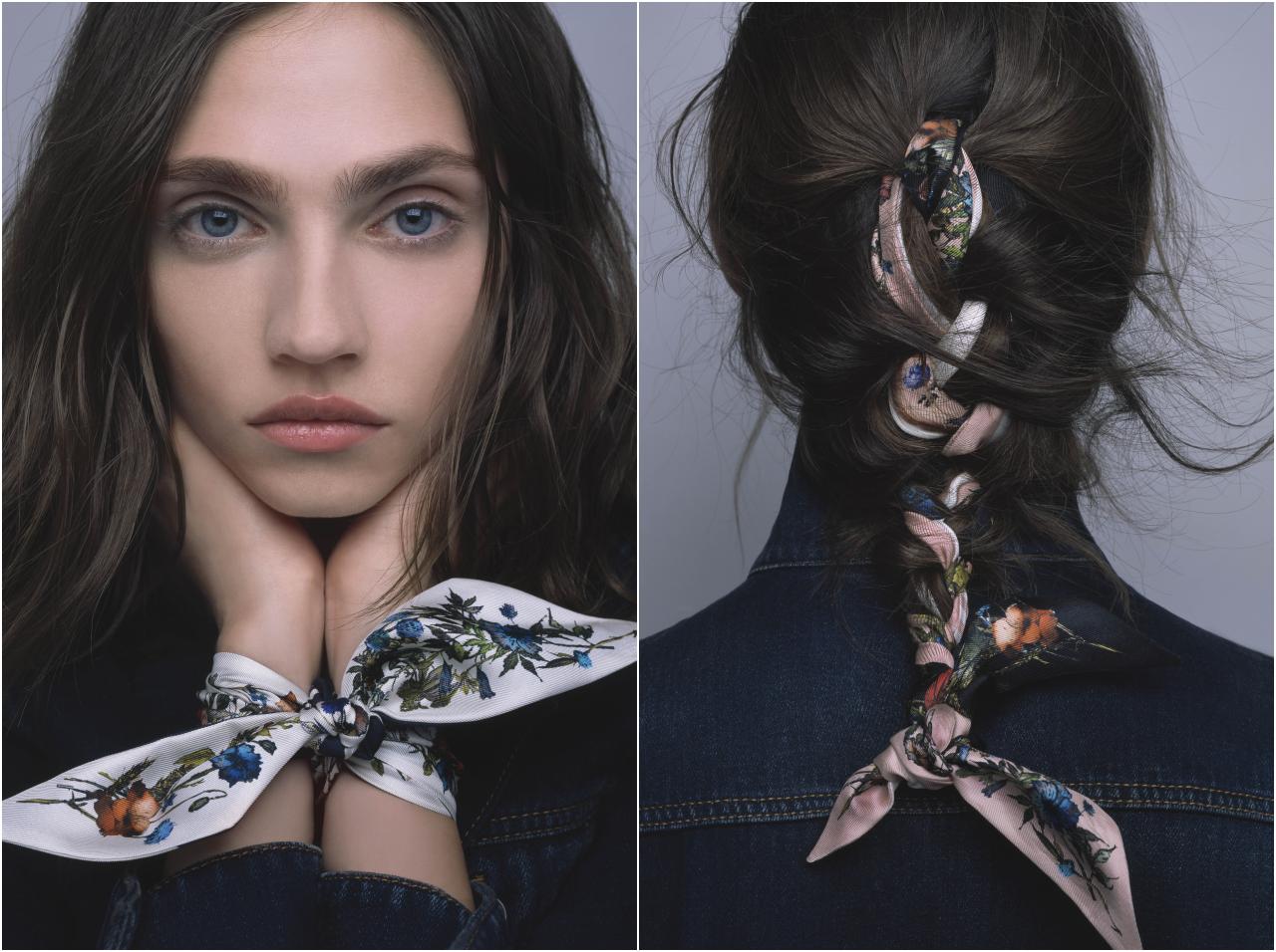 ヘアアレンジにもアクセにも、ディオールのシルクスカーフが秋のマストハブ