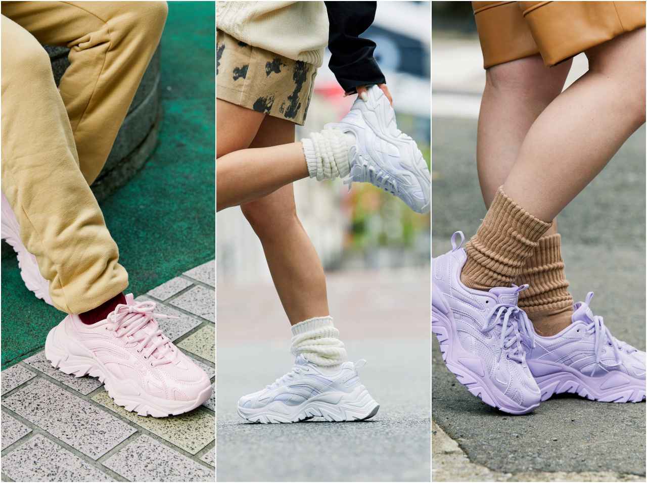 FILAとatmos pink、ワントーンカラーがかわいいコラボスニーカーが登場