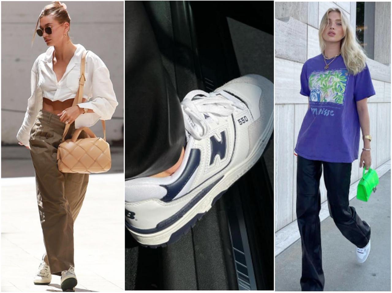 「ニューバランス」の白スニーカー、ファッショニスタのコーディネートを拝見