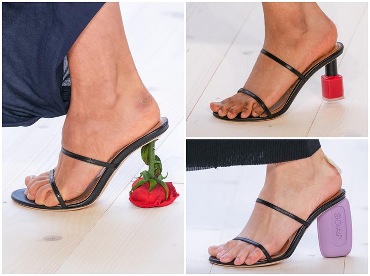 ヒール部分がバラ、石鹸、割れた卵!ロエベのショーでお披露目された靴が可愛すぎる