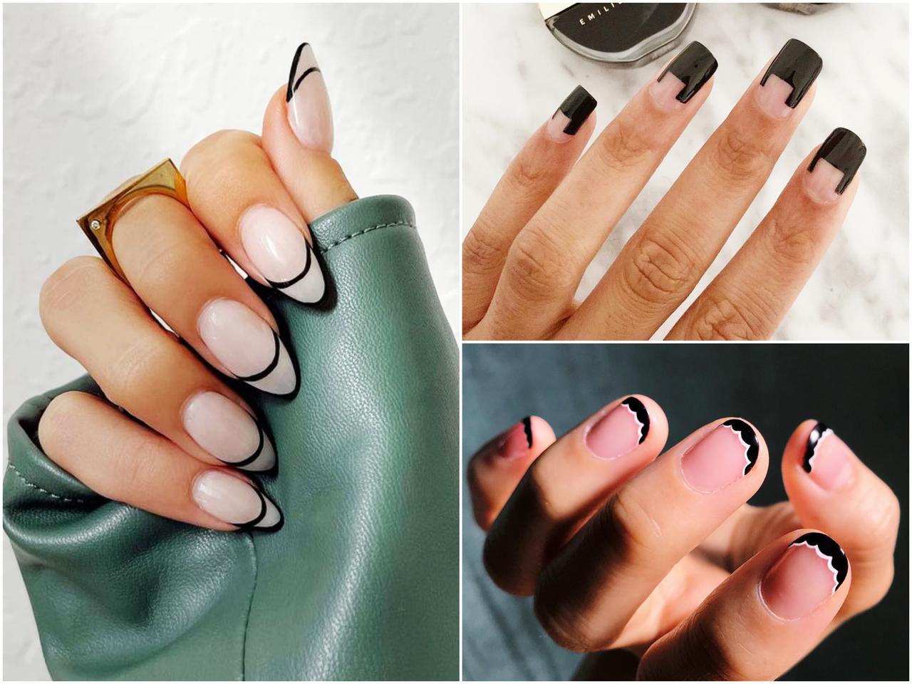 シックで個性的!おしゃれな黒ネイル「フレンチムーン・ネイル」が大注目