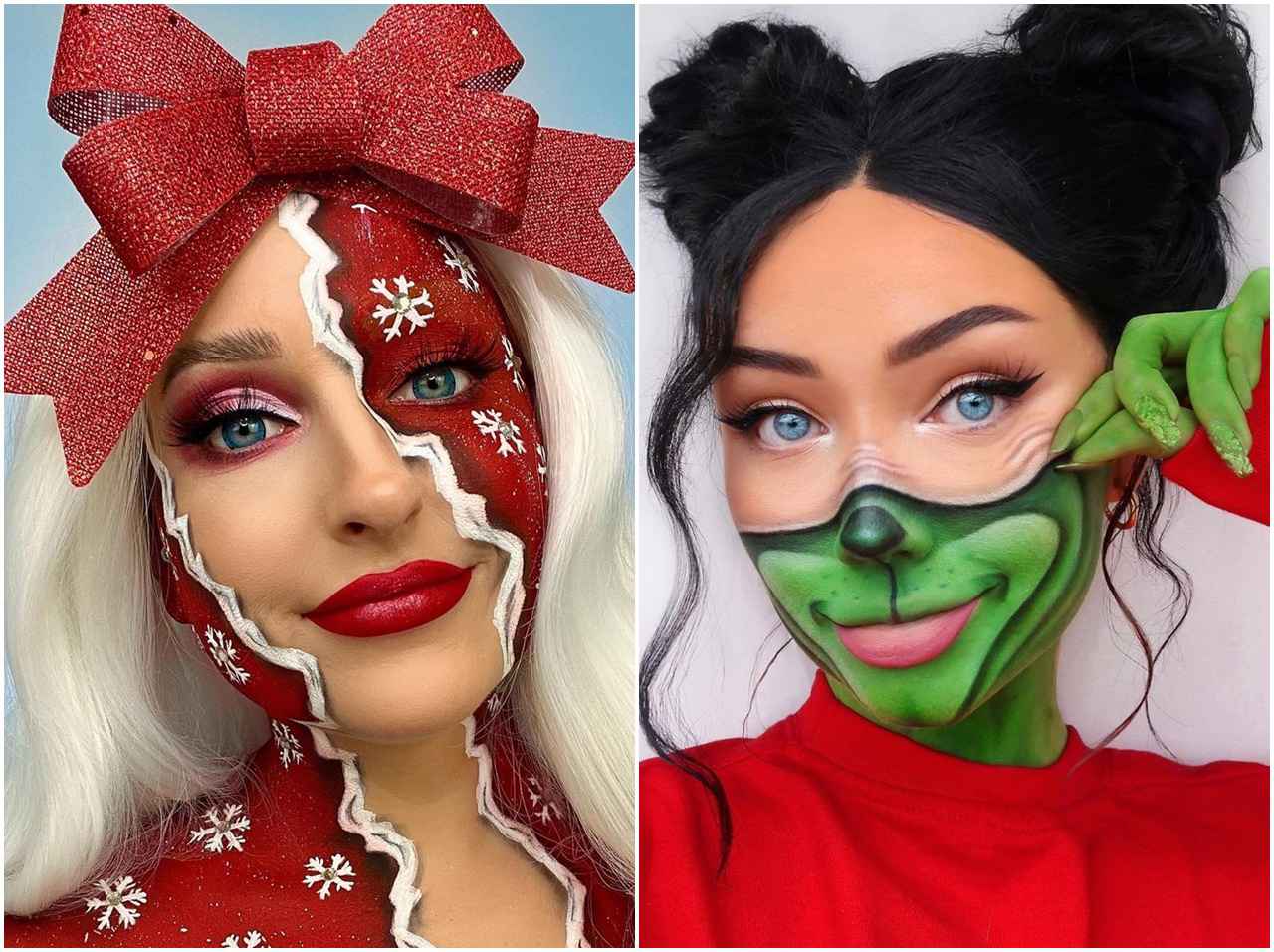 見るだけでクリスマス気分に!超リアルなホリデー風グラフィカルメイク6選
