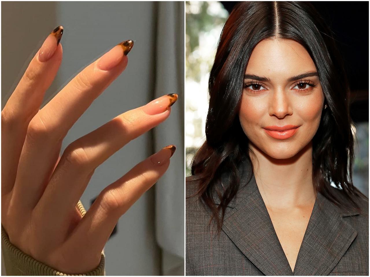 シンプルなのに存在感抜群！ケンダル「べっ甲柄フレンチネイル」がおしゃれすぎると話題に