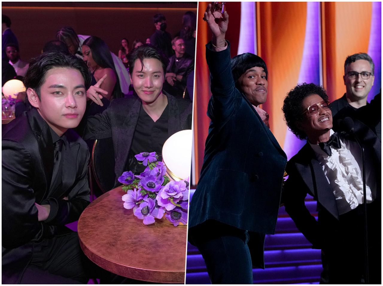 BTSのV、大好きなシルク・ソニックの受賞に満面の笑みで大はしゃぎ【グラミー賞】