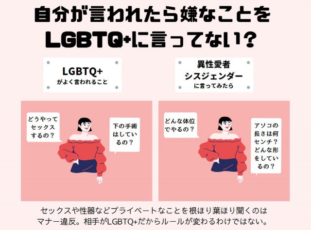 LGBTQ+が「言われたら嫌なこと」を非LGBTQ+が言われたらどう聞こえるのか？
