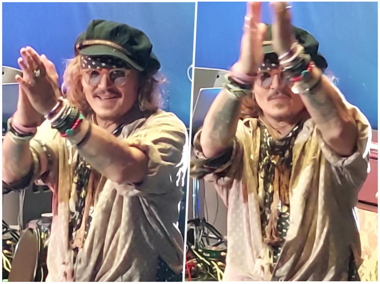 裁判を終えたジョニー・デップ、コンサートに「サプライズ登場」で観客が沸く