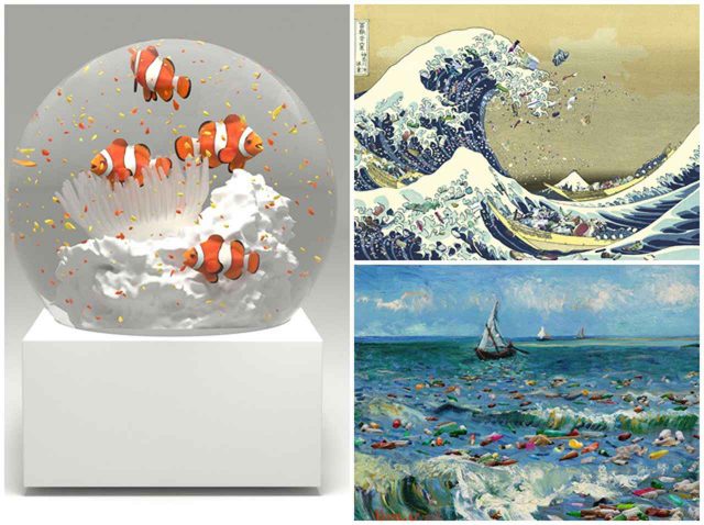 名画の海がプラスチックごみだらけに！海洋ごみ問題をアートで見つめる「“名画になった”海 展」が開催