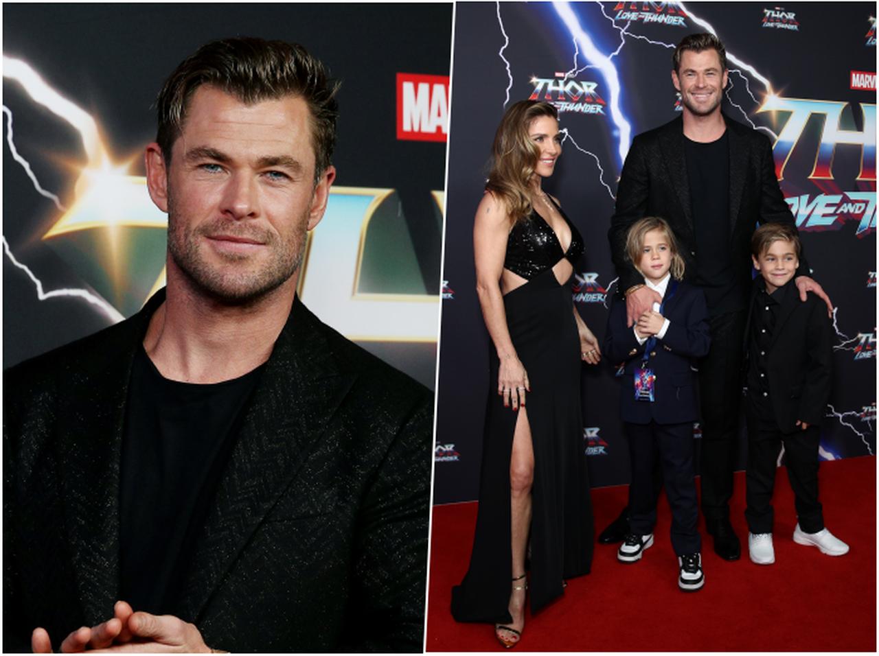 『ソー:ラブ&サンダー』のプレミアにクリス・ヘムズワースが子どもと初登場