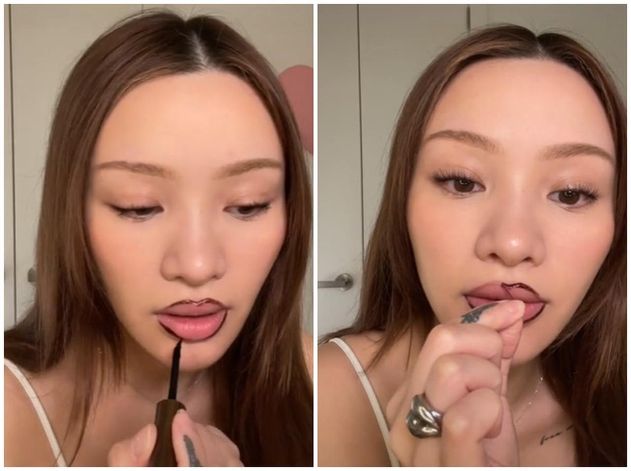 眉ティントで唇をメイク？衝撃的なリップメイク術が海外のSNSで話題に