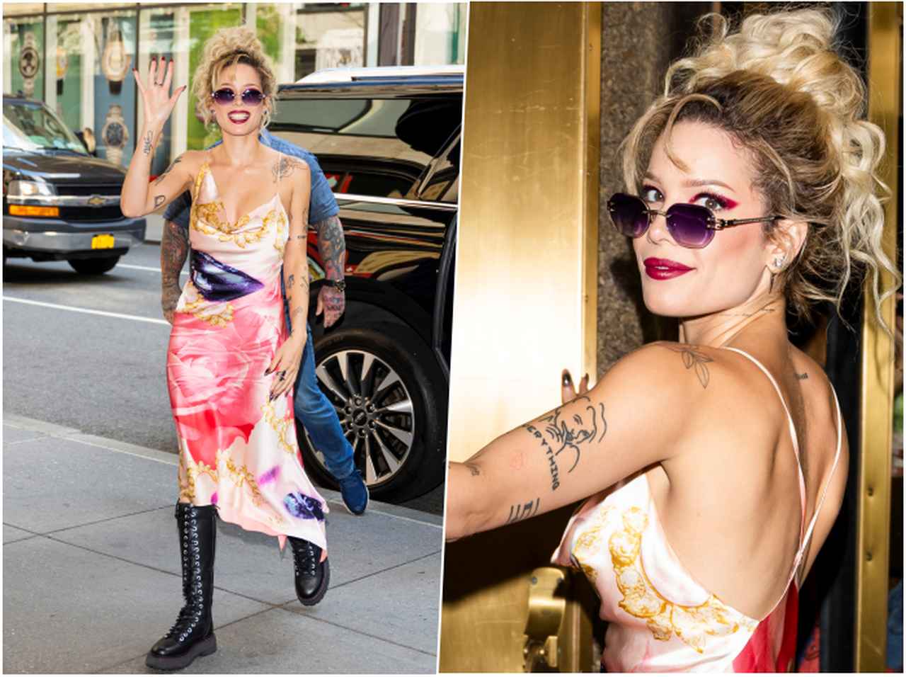 ホールジー、ヴィンテージワンピースをロックに着こなす【セレブの最新スタイル】