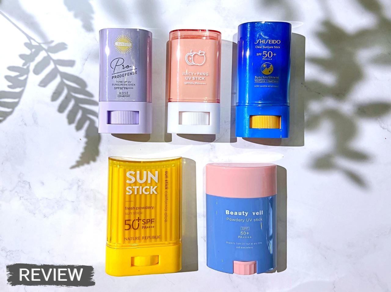 【使ってみた】人気の日焼け止めスティックを5種類塗り比べてみた