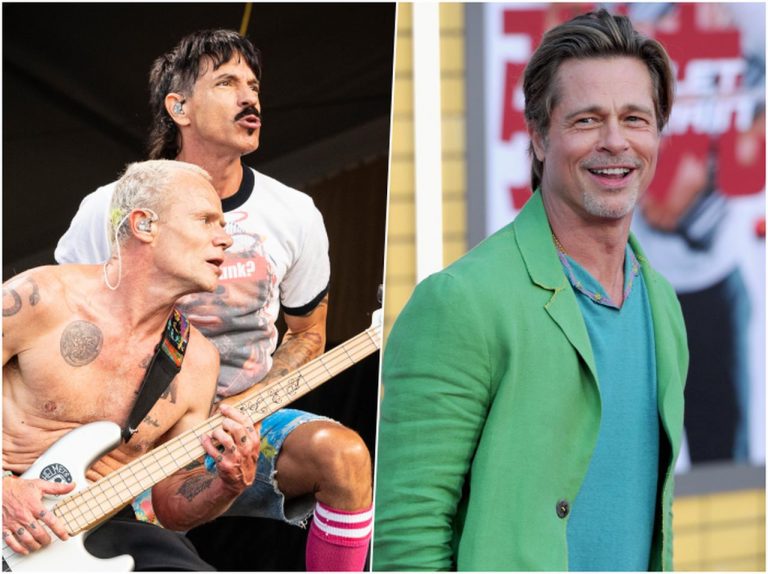 ブラッド・ピットが躍りまくり！レッド・ホット・チリ・ペッパーズの公演を『ファイト・クラブ』仲間と楽しむ