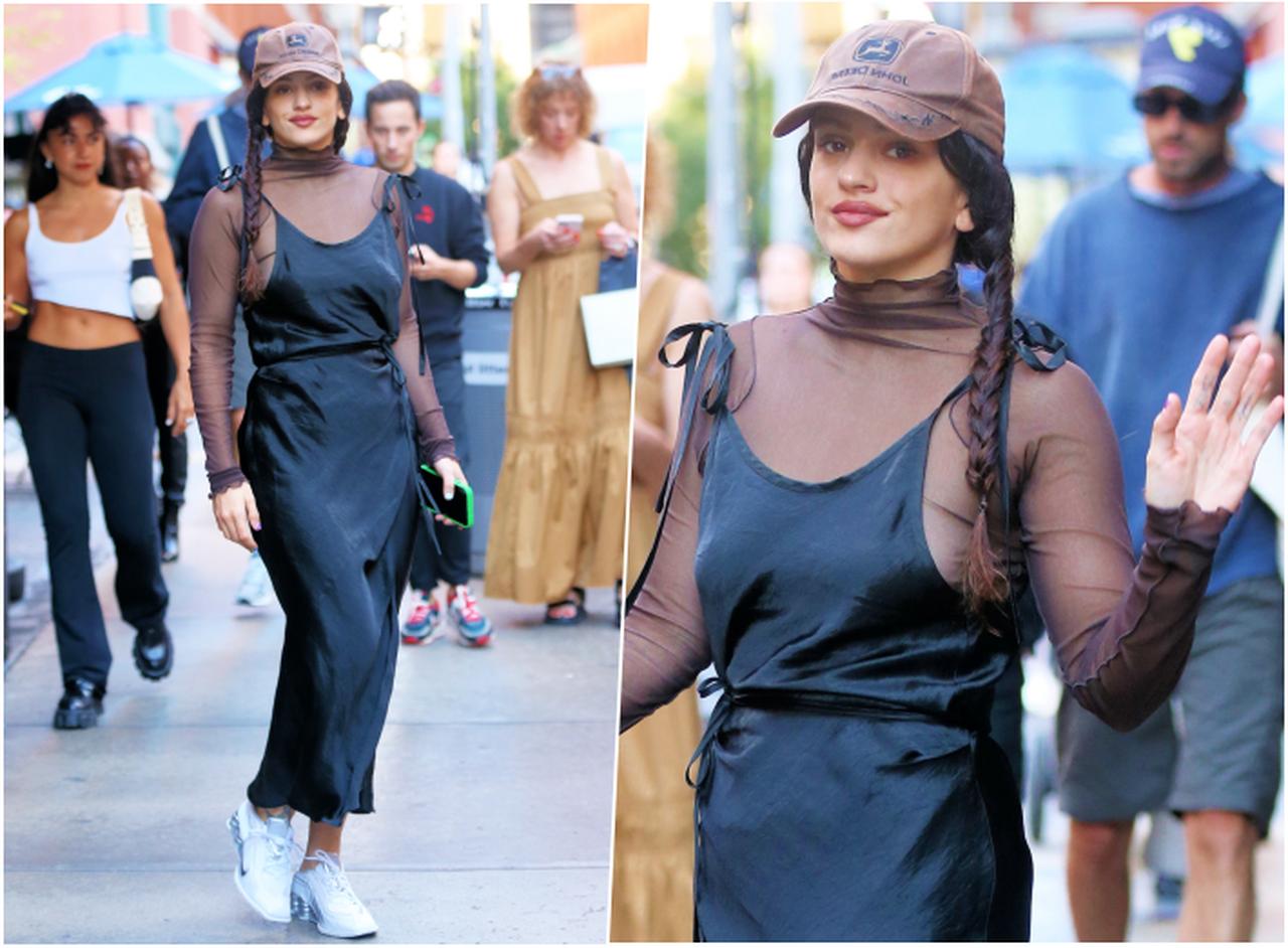 ロザリア、秋色カラーが今っぽいカジュアルなワンピースコーデ【セレブの最新スタイル】