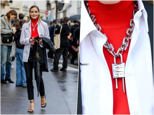 オリヴィア・パレルモ、赤を効かせたエッジーなパンツスタイル【セレブの最新スタイル】