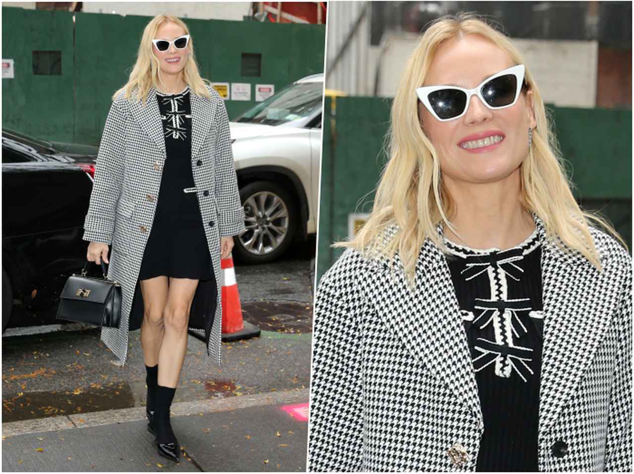 ダイアン・クルーガー、千鳥格子のジャケットでまとめた大人可愛いコーデ【セレブの最新スタイル】