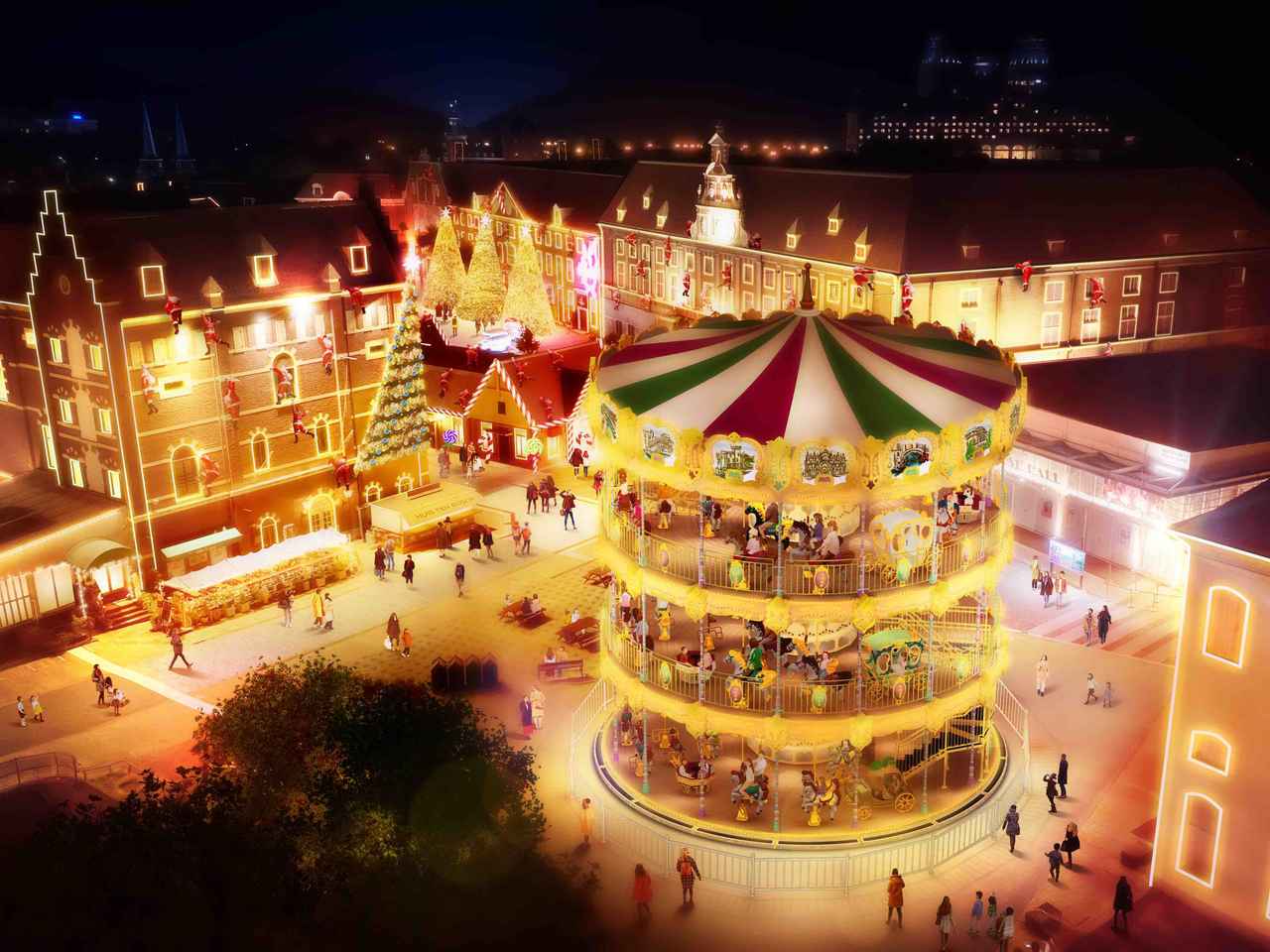 日本初の3階建てメリーゴーラウンド!長崎ハウステンボス「光の街のクリスマス」