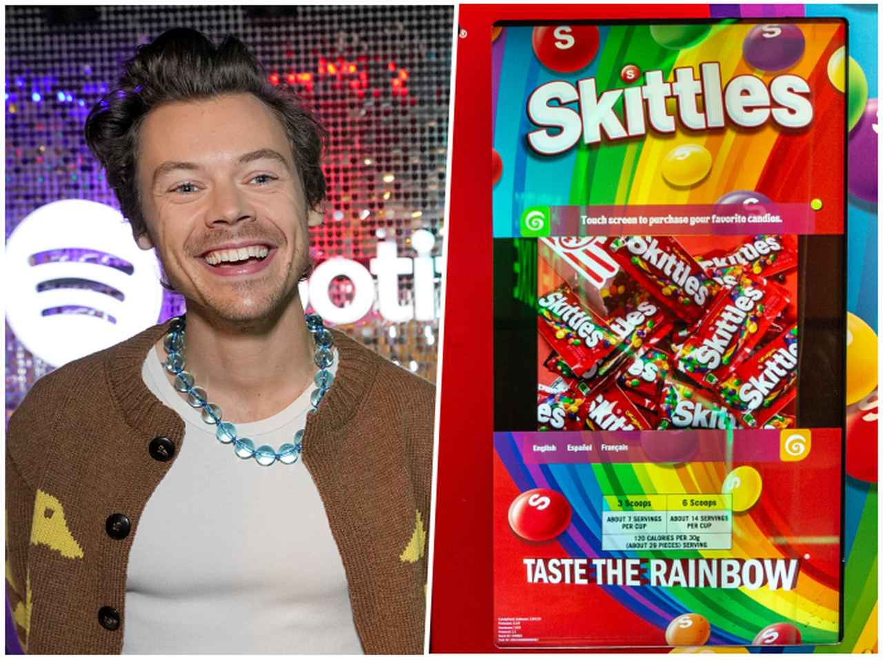 ハリー・スタイルズにSkittlesを投げないで!メーカーがファンに注意
