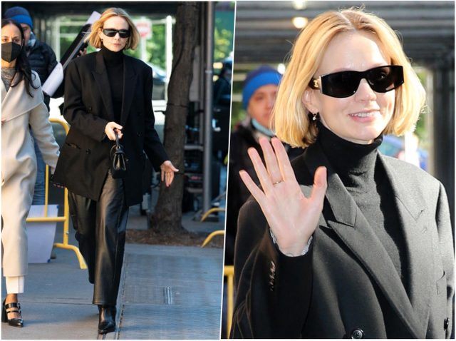 キャリー・マリガン、異素材ミックスしたブラックコーデ【セレブの最新スタイル】