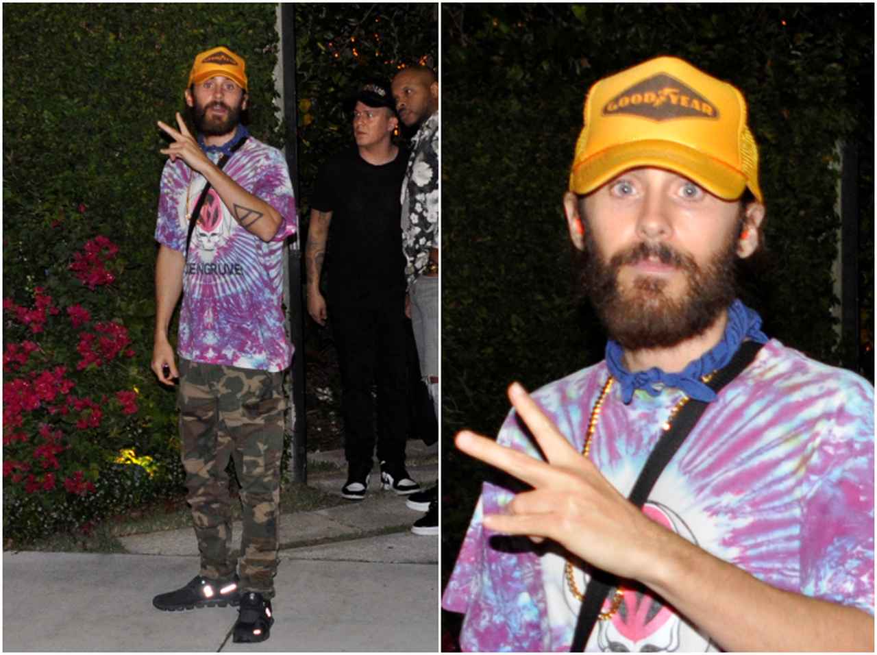 ジャレッド・レト、タイダイ×迷彩の柄オン柄の攻めコーデ【セレブの最新スタイル】