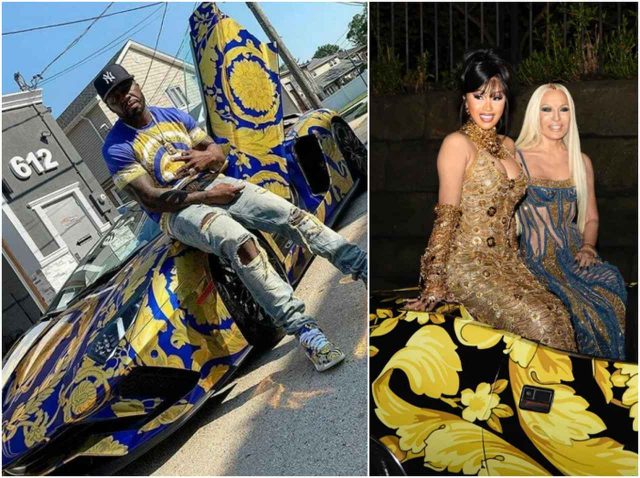 ランボをヴェルサーチェ柄に着せ替え！セレブはクルマもお気に入りブランドに【セレブの愛車】