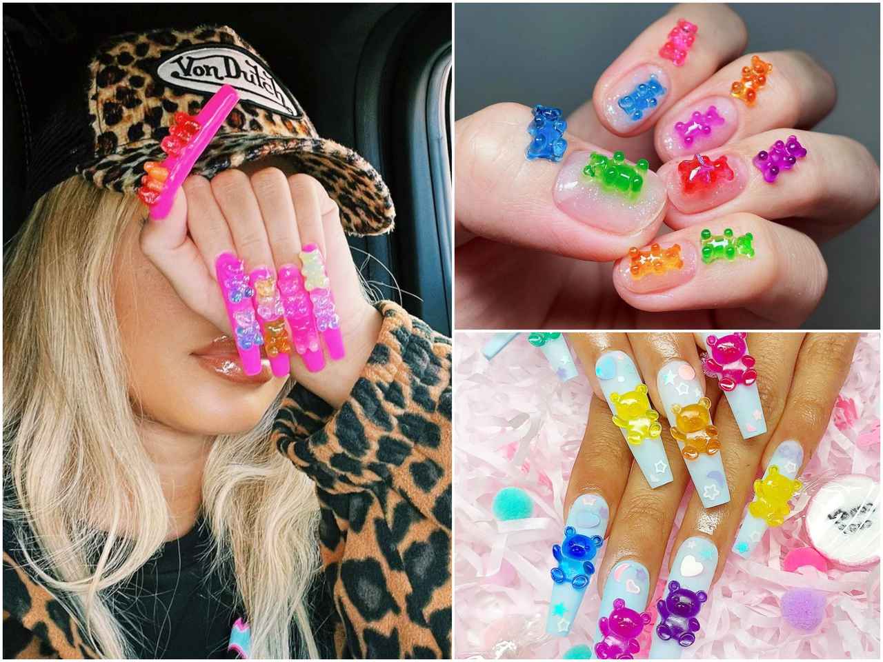 「グミベアネイル」が派手好きにはたまらない可愛さ！セレブもハマる最旬ネイル