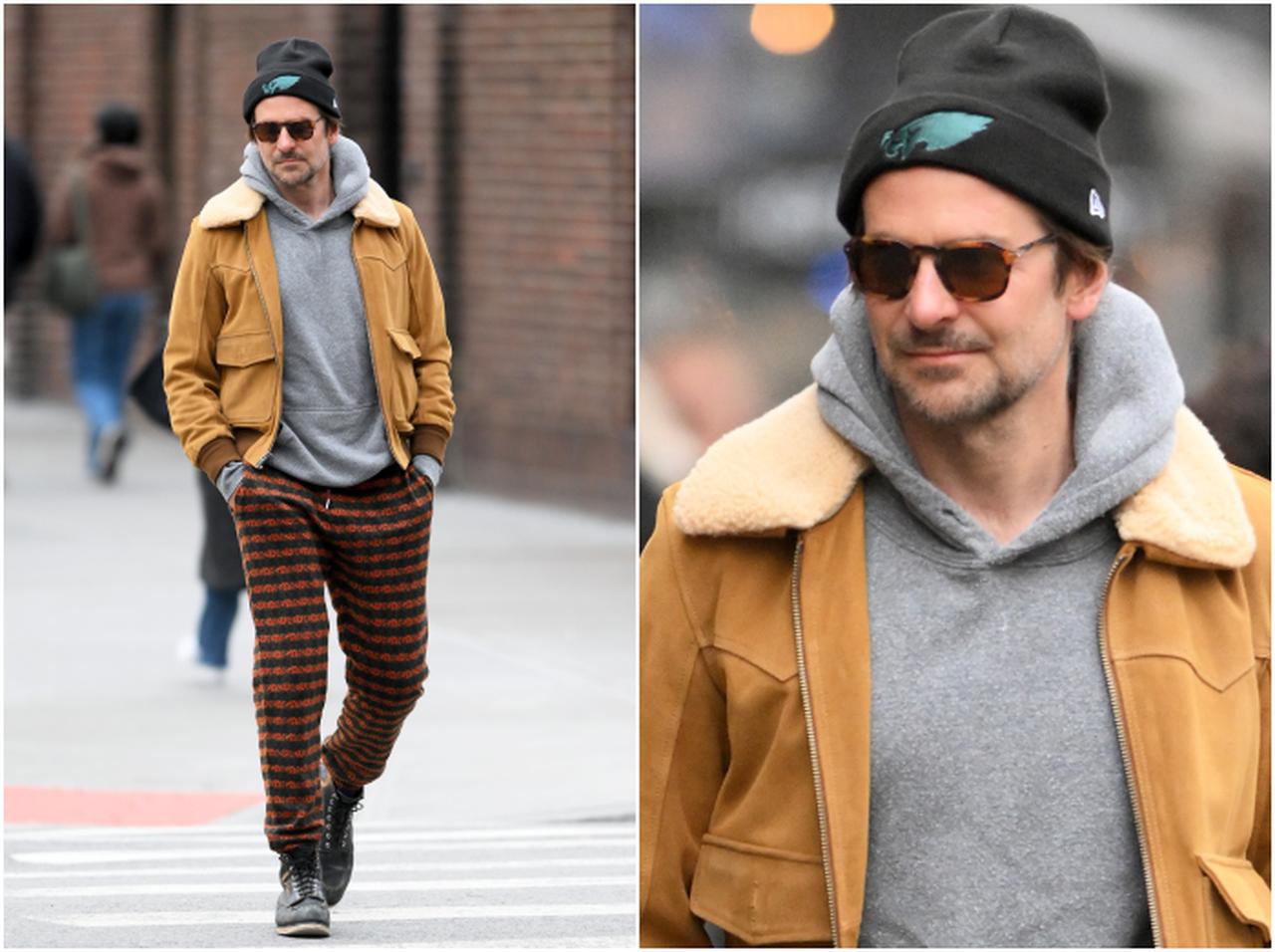 ブラッドリー・クーパー、ラフコーデはフライトジャケットで格上げ【セレブの最新スタイル】