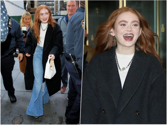 セイディー・シンク、パールつきデニムでカジュアルルックを華やかに【セレブの最新スタイル】