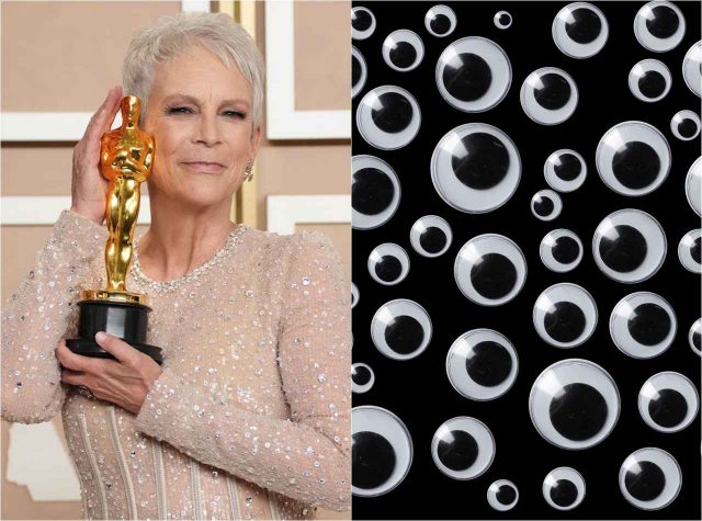 【取材】オスカー像も『エブエブ』仕様！受賞ホヤホヤのジェイミー・リー・カーティスがオスカー像を見せてくれた