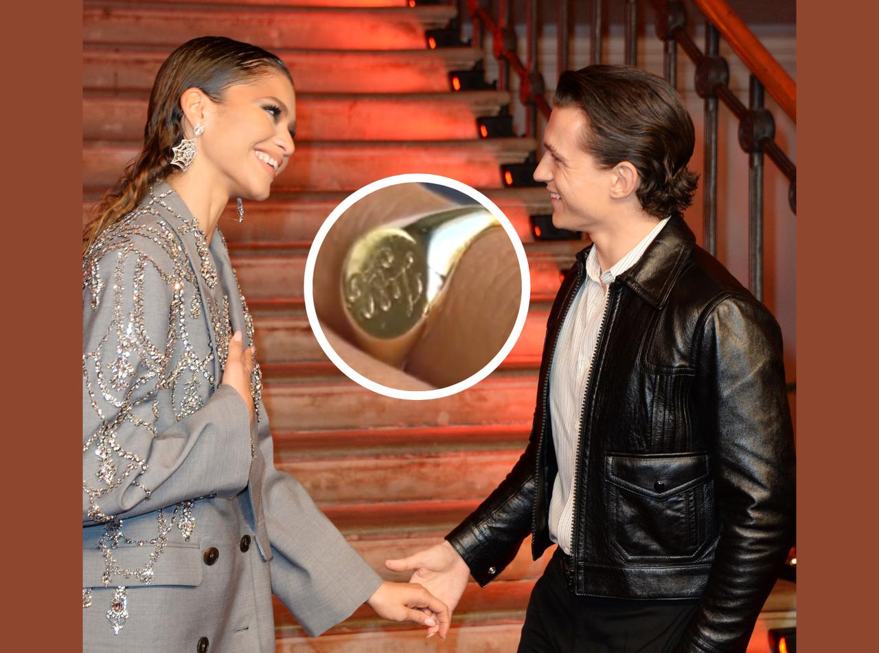 ゼンデイヤがトム・ホランドのイニシャルが刻まれた指輪をつける