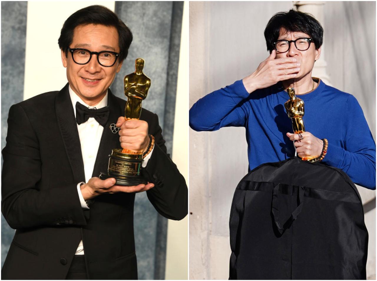 『エブエブ』キー・ホイ・クァン、受賞翌日もオスカーを持ち歩く姿にきゅん