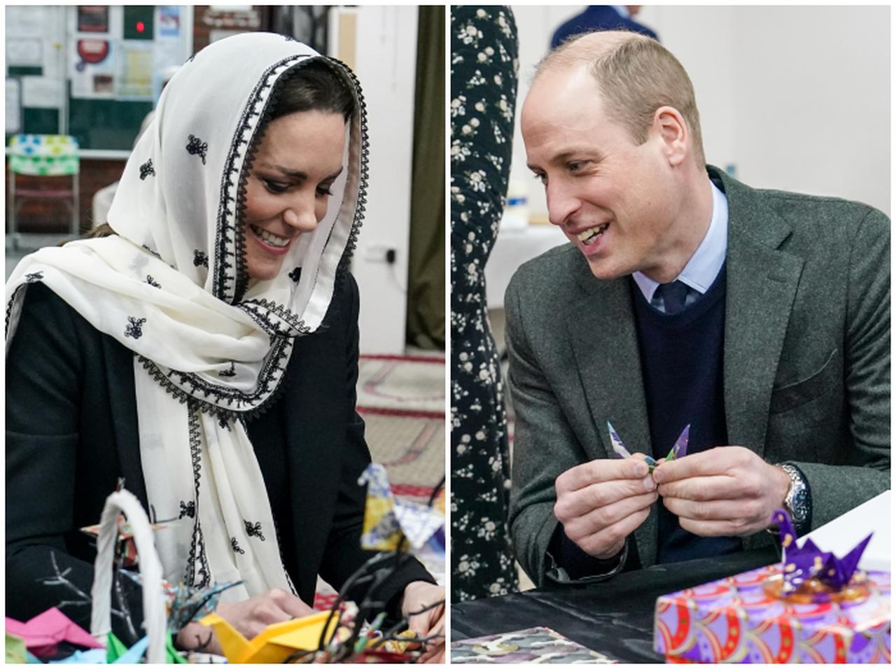 ウィリアム皇太子とキャサリン妃が「折り鶴」の折り方を学ぶ