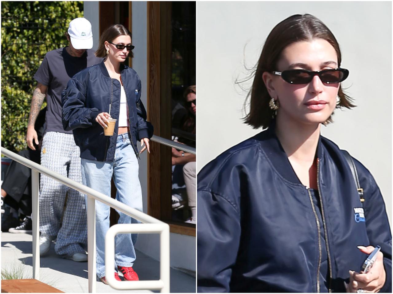 ヘイリー・ビーバー、MA-1が主役のカジュアルコーデ【セレブの最新スタイル】