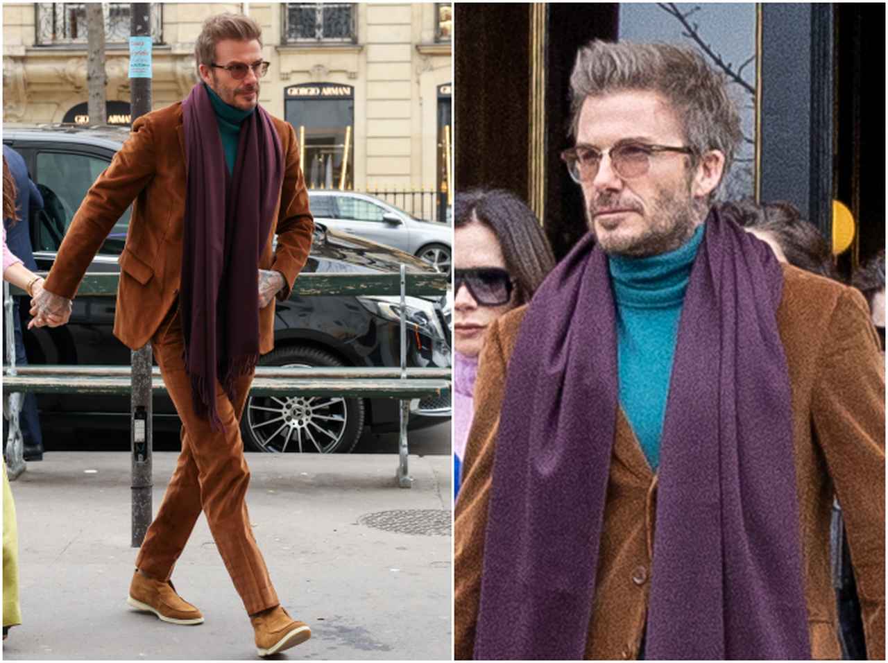 デビッド・ベッカム、大人の色気を醸し出すコーデュロイスーツコーデ【セレブの最新スタイル】