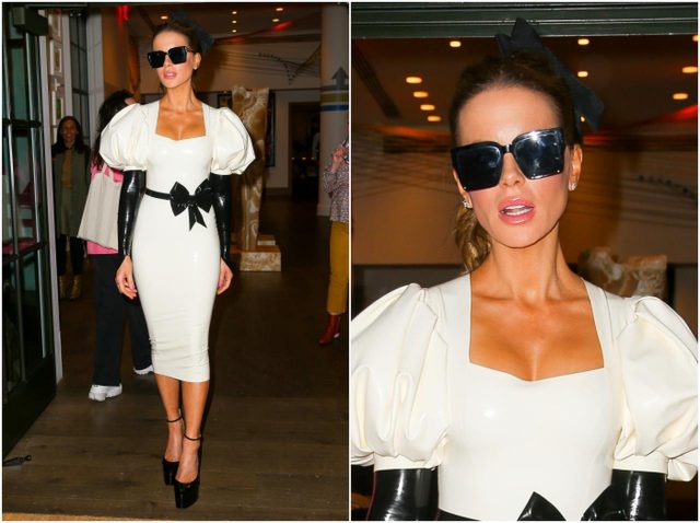 ケイト・ベッキンセイル、ドラマチックなモノトーンコーデ【セレブの最新スタイル】