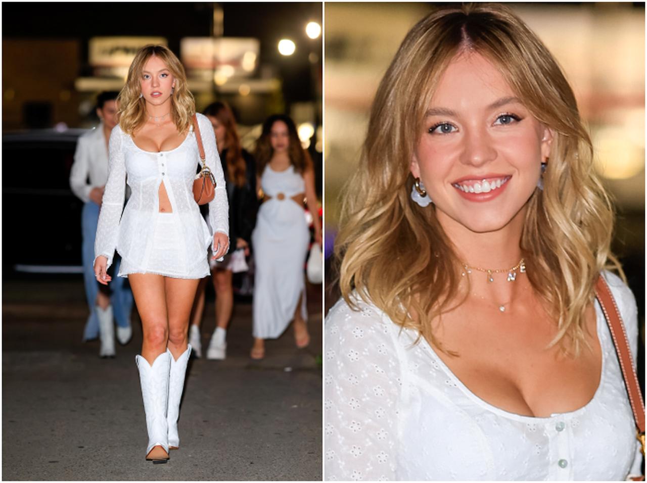 シドニー・スウィーニー、オールホワイトの70年代風レトロコーデ【セレブの最新スタイル】